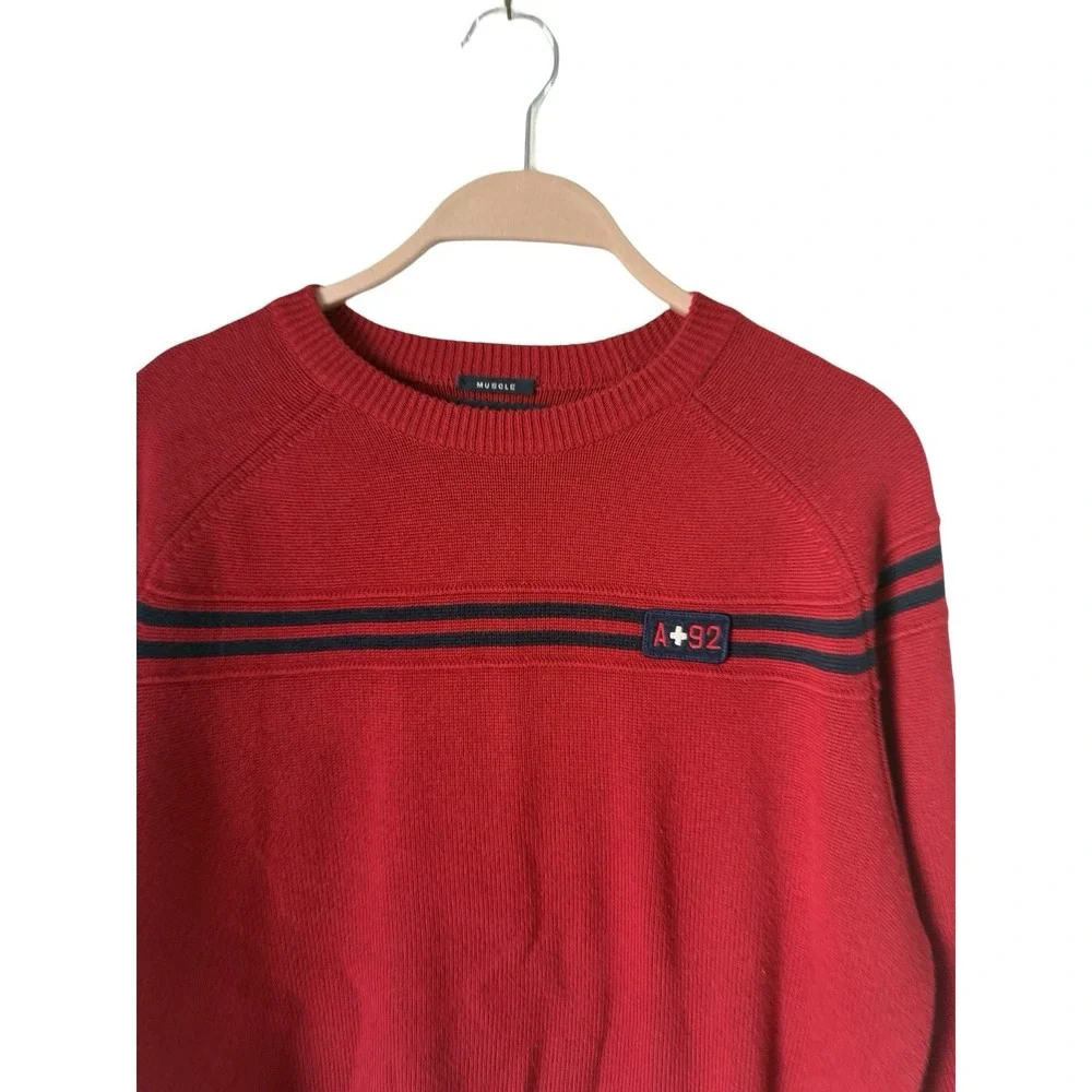 Vintage Abercrombie & Fitch Sweater Mens Medium Muscle Fit‎ Y2K Red  A+92 Knit